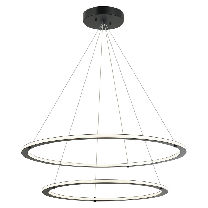 Victoria 32" 2-Light LED Chandelier in Black
