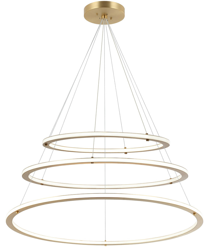 Victoria 40" 3-Light LED Chandelier in Brushed Gold
