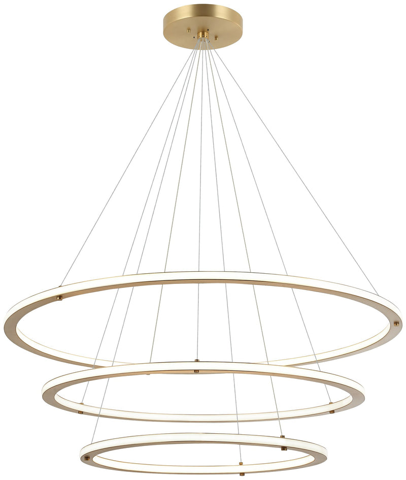 Victoria 40" 3-Light LED Chandelier in Brushed Gold