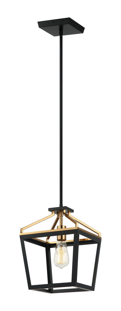 Mavonshire Lantern Pendant in Black / Aged Gold Brass