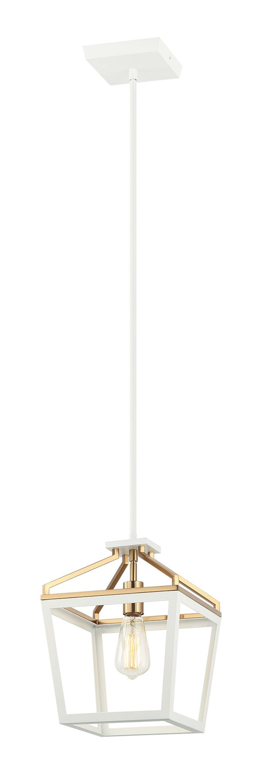 Mavonshire Lantern Pendant in White / Aged Gold Brass
