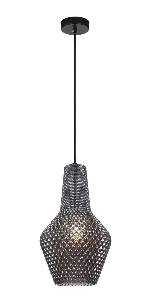 Quilted Gem Mini Pendant in Matte Black