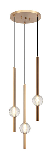 Windchimer 3-Light Pendant in Aged Gold Brass