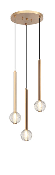 Windchimer 3-Light Pendant in Aged Gold Brass