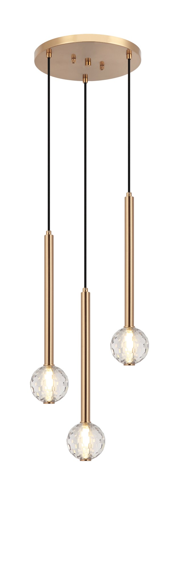 Windchimer 3-Light Pendant in Aged Gold Brass