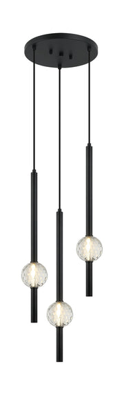 Windchimer 3-Light Pendant in Matte Black