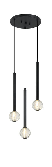 Windchimer 3-Light Pendant in Matte Black