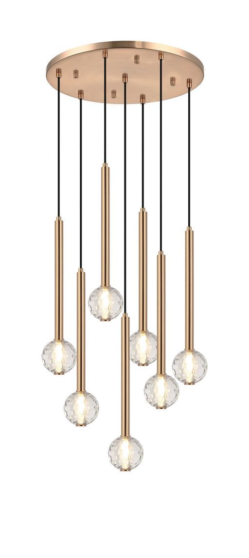 Windchimer 7-Light Pendant in Aged Gold Brass