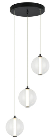 Belange 3-Light Pendant in Matte Black