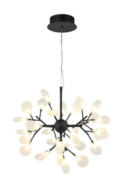 Hydrangea Bloom 30-Light Chandelier in Matte Black