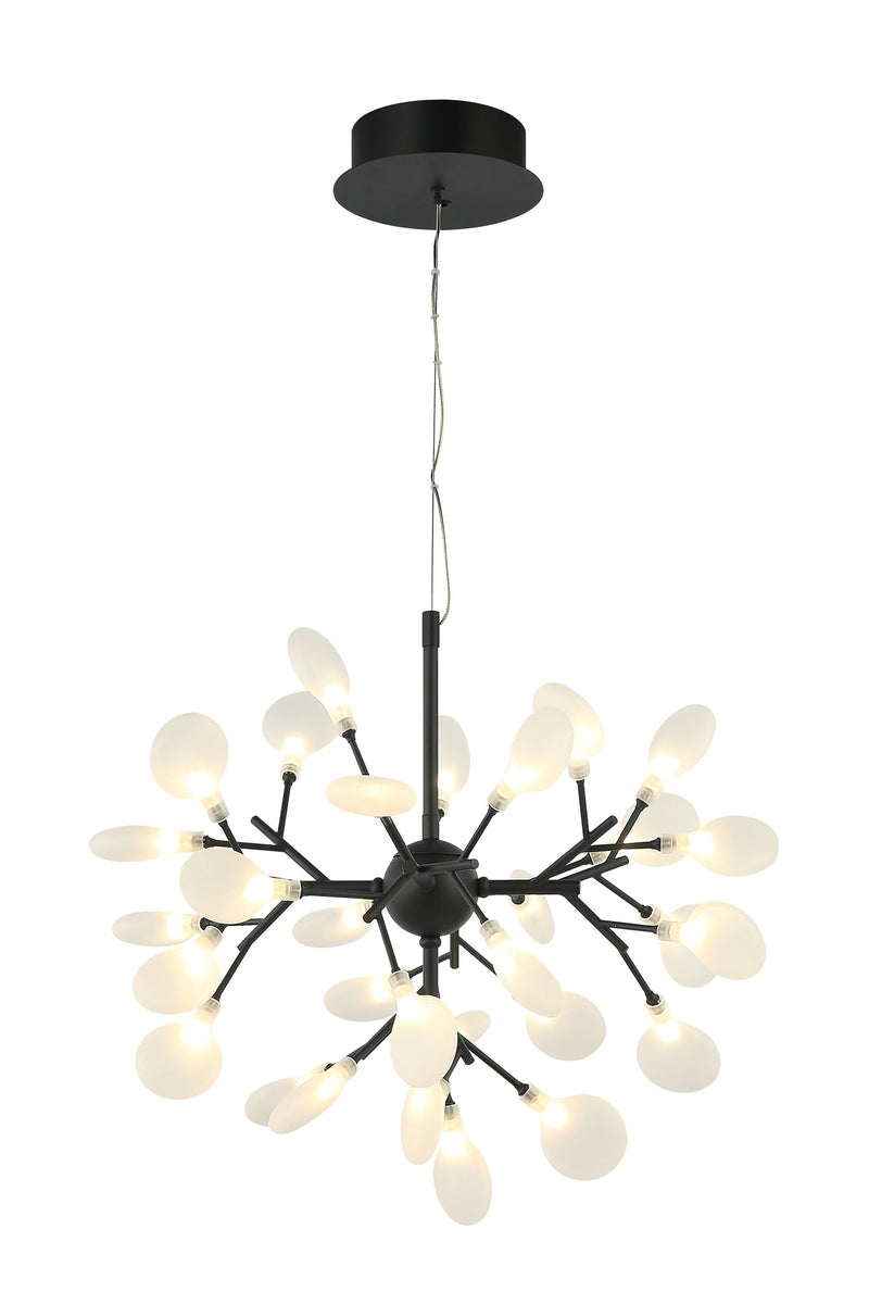 Hydrangea Bloom 30-Light Chandelier in Matte Black