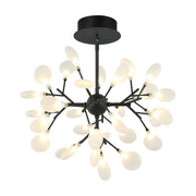 Hydrangea Bloom 30-Light Chandelier in Matte Black