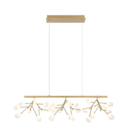 Hydrangea Bloom 27-Light Linear Chandelier in Gold