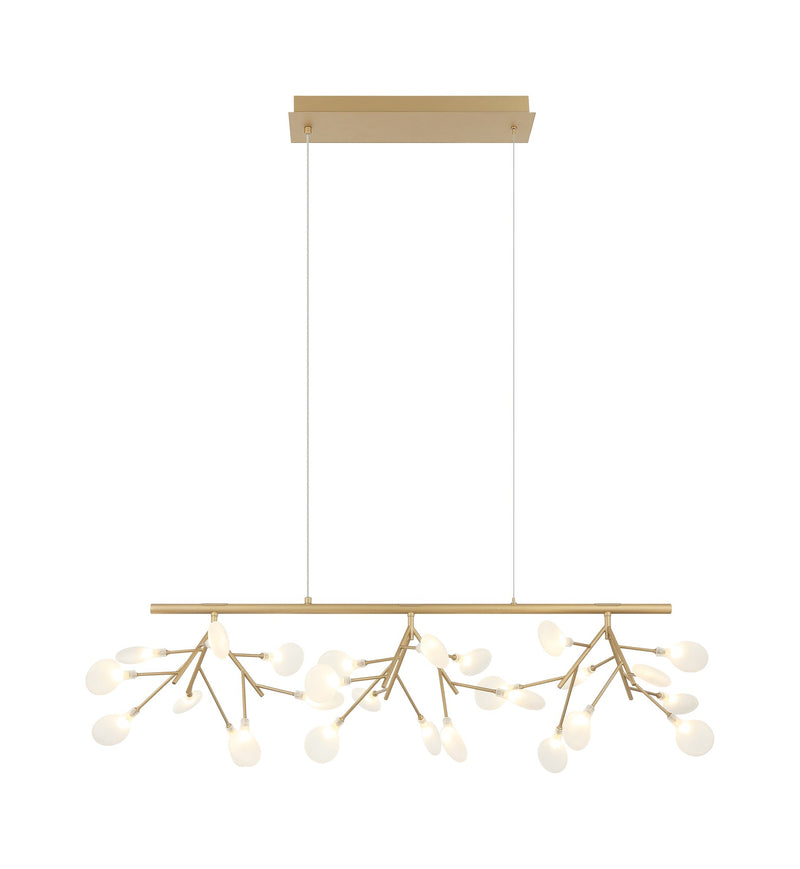Hydrangea Bloom 27-Light Linear Chandelier in Gold