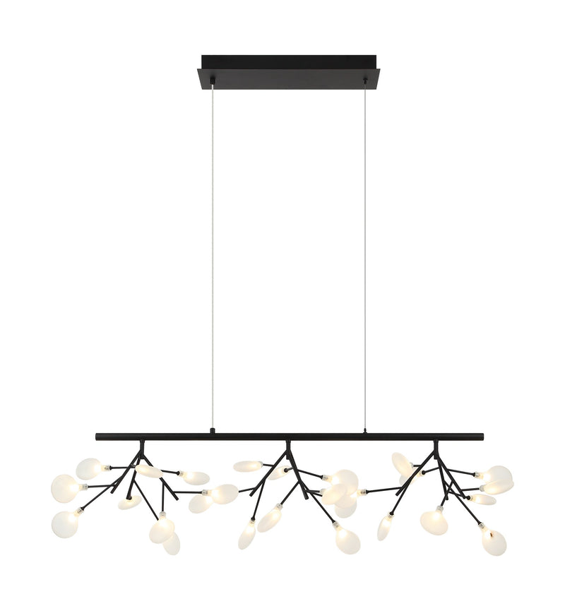 Hydrangea Bloom 27-Light Linear Chandelier in Matte Black
