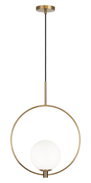 Averley 8" Pendant in Aged Gold Brass