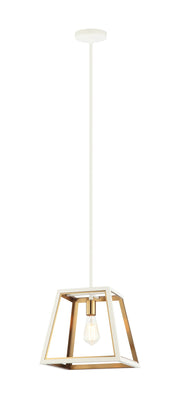 Rosalie Lantern Pendant in White / Aged Gold Brass