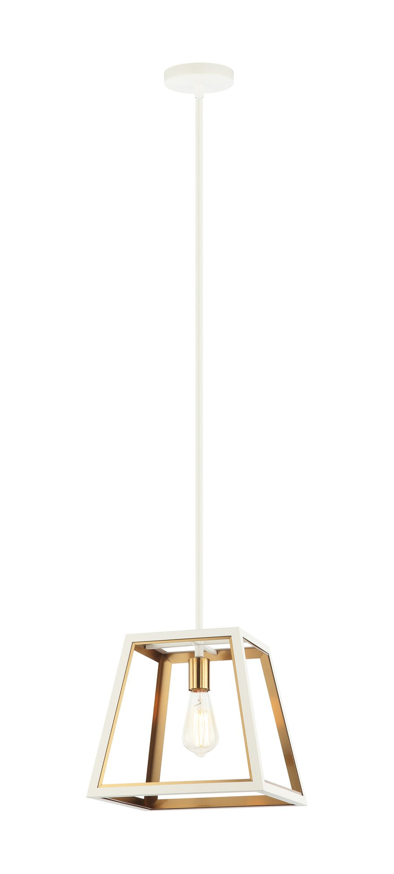 Rosalie Lantern Pendant in White / Aged Gold Brass