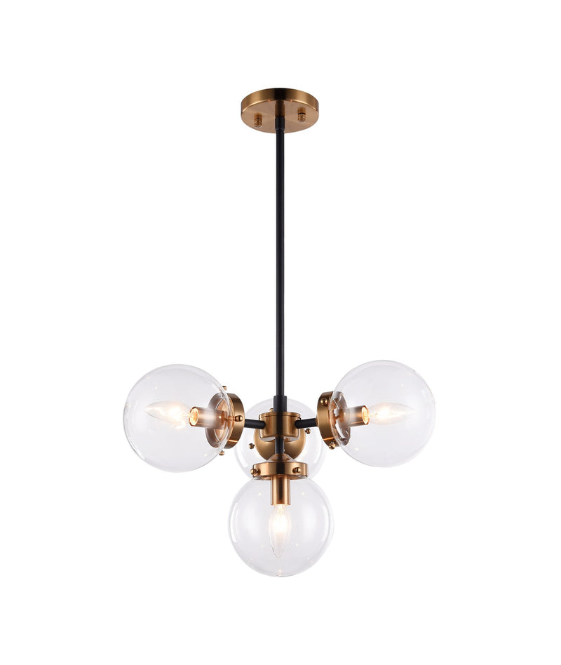 Maru 4-Light Chandelier in Aged Gold Brass