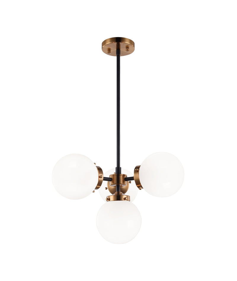 Maru 4-Light Chandelier in Aged Gold Brass