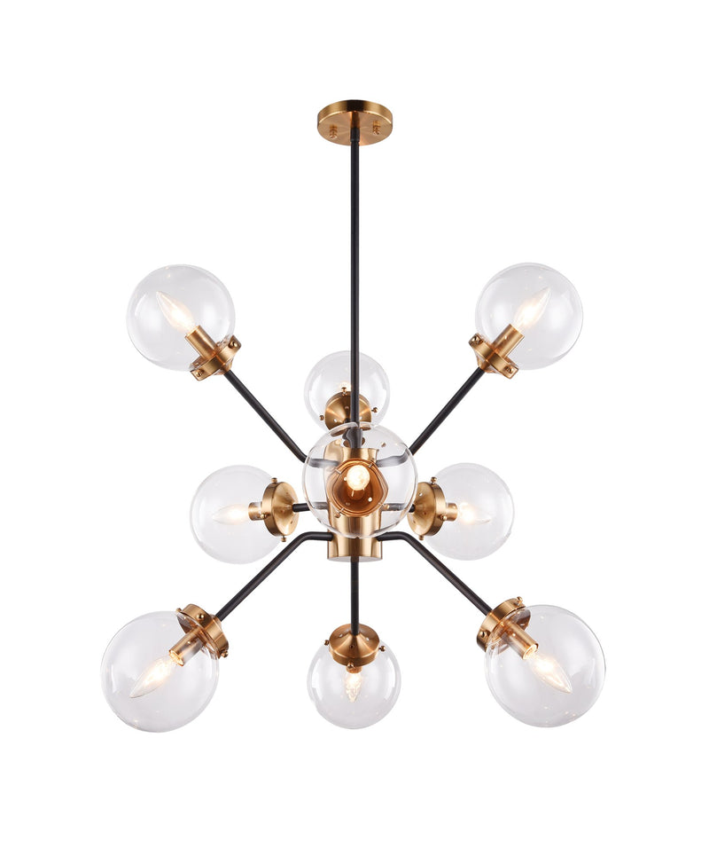 Maru 9-Light Chandelier in Aged Gold Brass