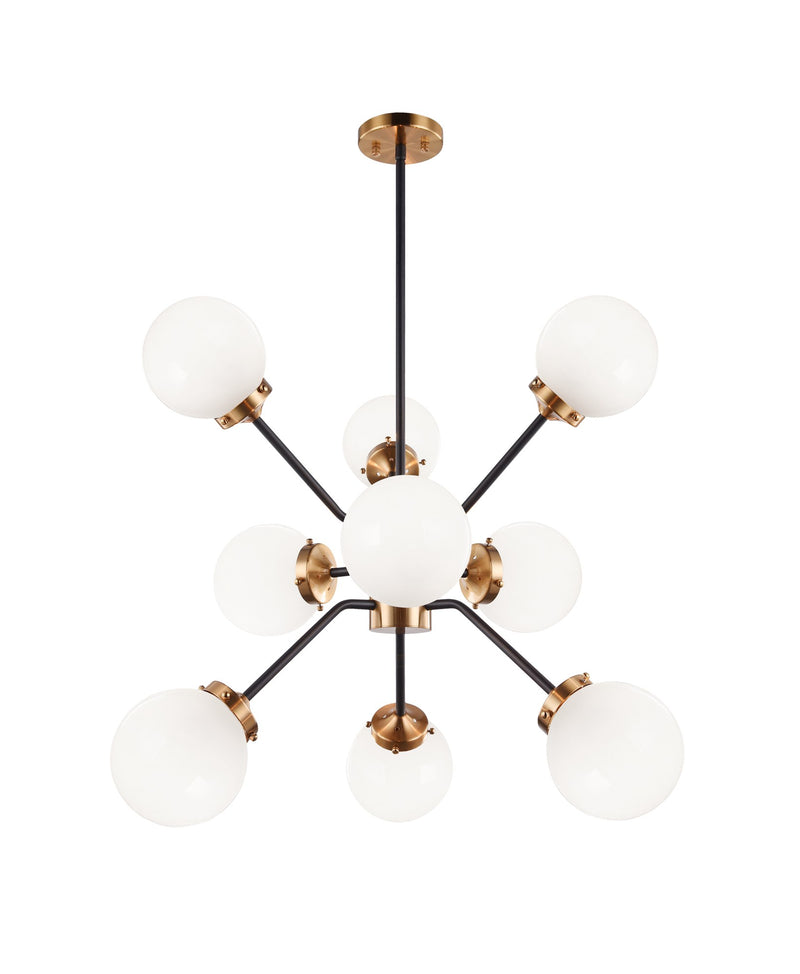 Maru 9-Light Chandelier in Aged Gold Brass