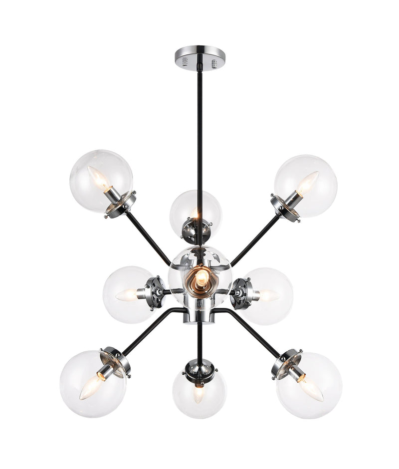 Maru 9-Light Chandelier in Chrome