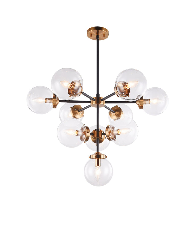 Maru 10-Light Chandelier in Aged Gold Brass