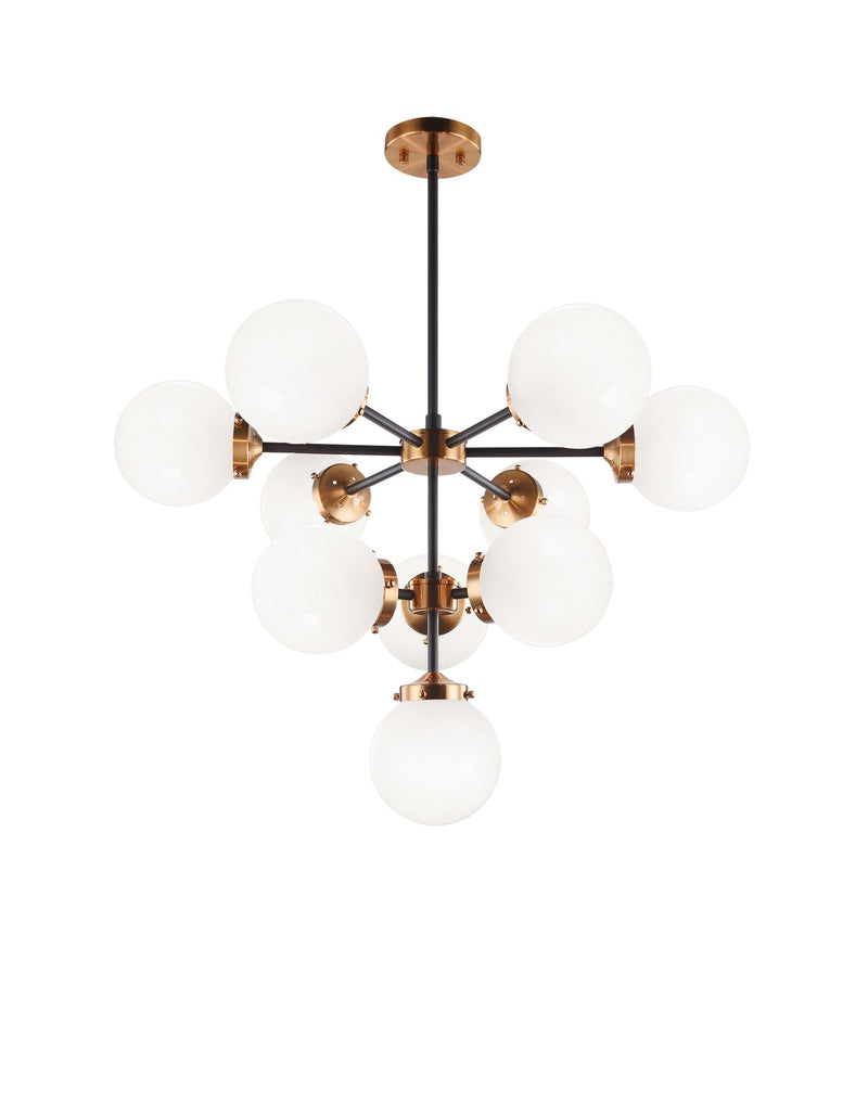 Maru 10-Light Chandelier in Aged Gold Brass