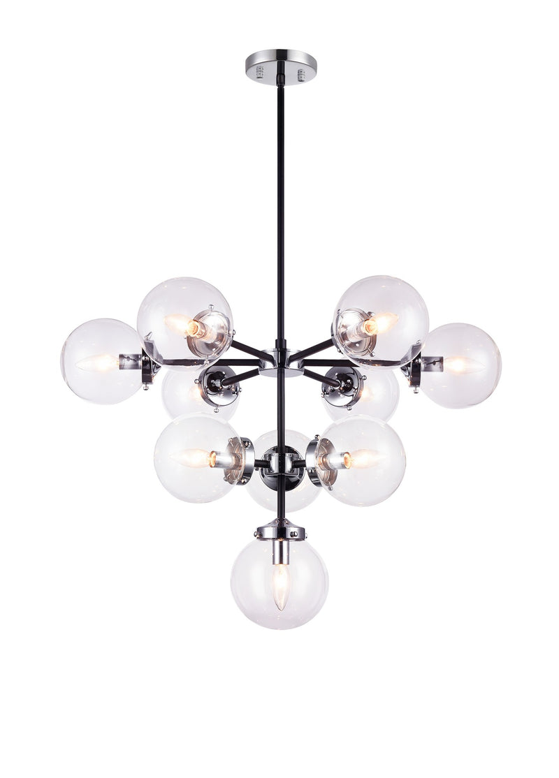 Maru 10-Light Chandelier in Chrome
