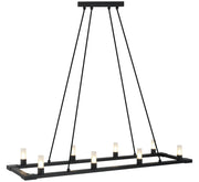 Cascadian 38" 8-Light Linear Chandelier in Matte Black