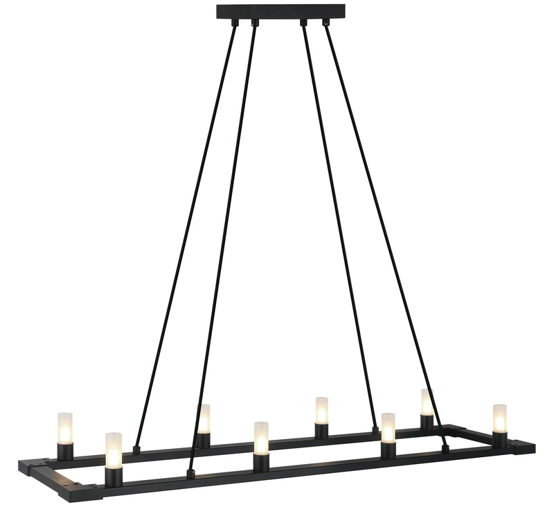 Cascadian 38" 8-Light Linear Chandelier in Matte Black