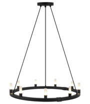 Cascadian 30" 9-Light Chandelier in Matte Black