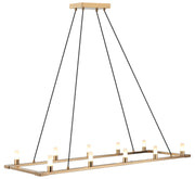 Cascadian 48" 10-Light Linear Chandelier in Aged Gold Brass
