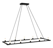 Cascadian 48" 10-Light Linear Chandelier in Matte Black