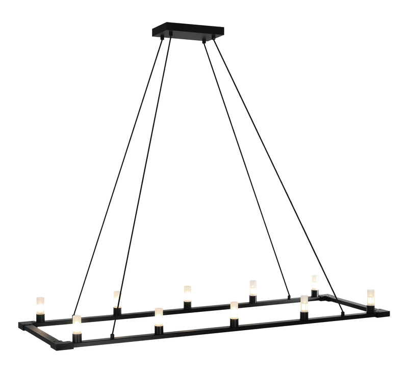 Cascadian 48" 10-Light Linear Chandelier in Matte Black