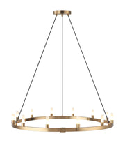 Cascadian 39" 12-Light Chandelier in Aged Gold Brass