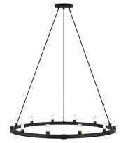 Cascadian 39" 12-Light Chandelier in Matte Black