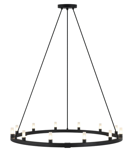 Cascadian 39" 12-Light Chandelier in Matte Black