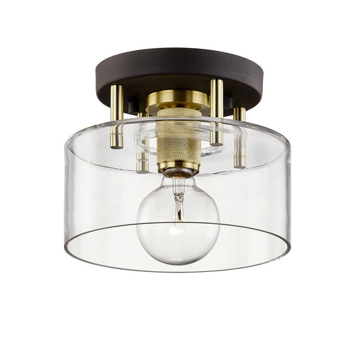Bergamot Station 8.5" Semi-Flush Mount in Bronze / Brushed Brass
