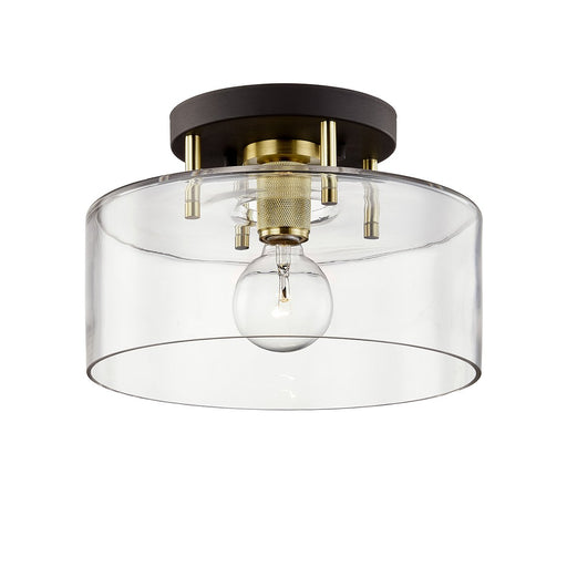 Bergamot Station 12" Semi-Flush Mount in Bronze / Brushed Brass