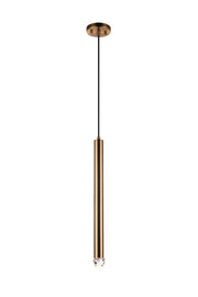 Reign 2" LED Mini Pendant in Aged Gold Brass