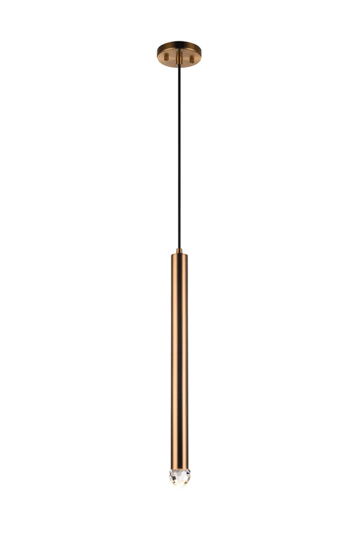 Reign 2" LED Mini Pendant in Aged Gold Brass