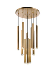Reign 23.5" 12-Light LED Pendant in Aged Gold Brass