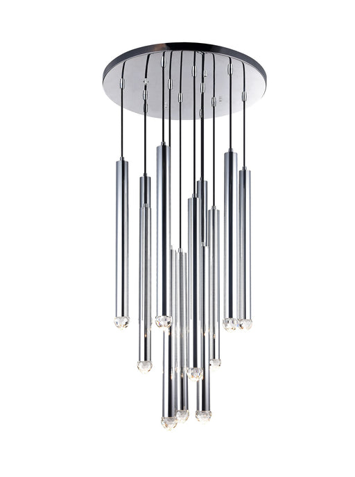 Reign 23.5" 12-Light LED Pendant in Chrome