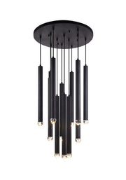 Reign 23.5" 12-Light LED Pendant in Matte Black
