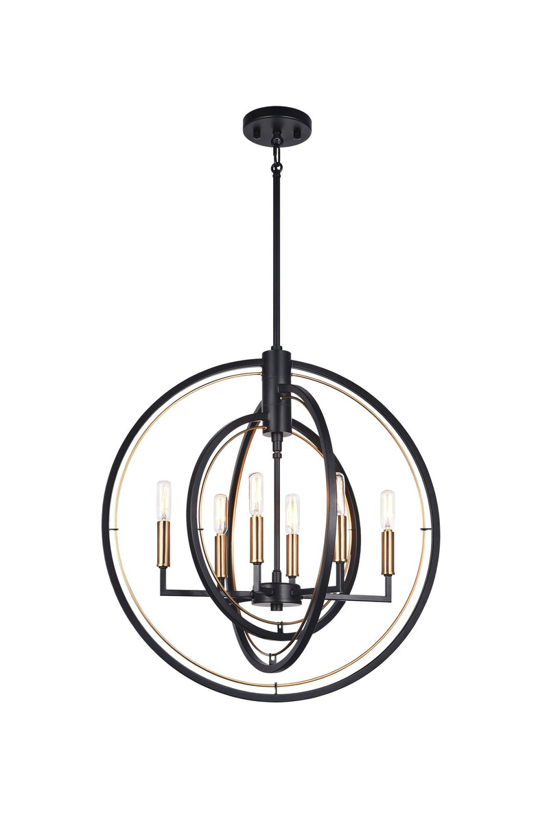 Odyssey 6-Light Chandelier in Black