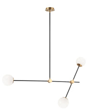 Cosmic 50" 3-Light Linear Chandelier in Aged Gold Brass