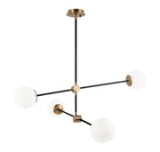 Cosmic 38" 4-Light Chandelier in Aged Gold Brass