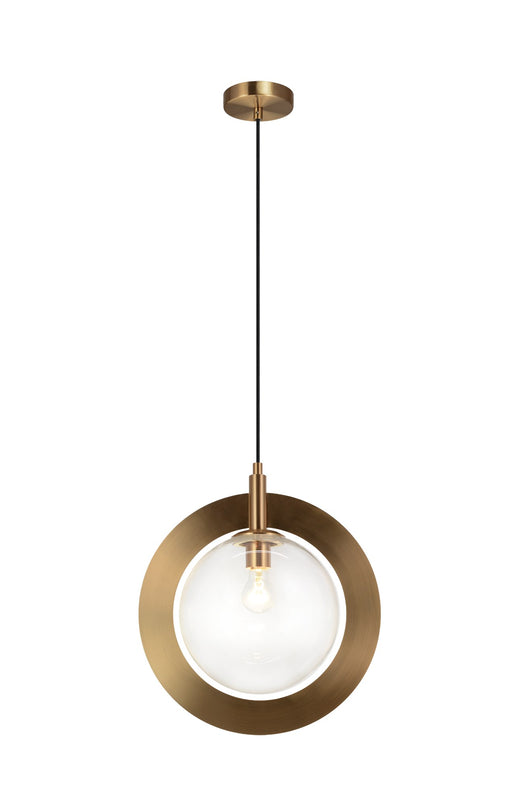 Astro 10" Pendant in Aged Gold Brass